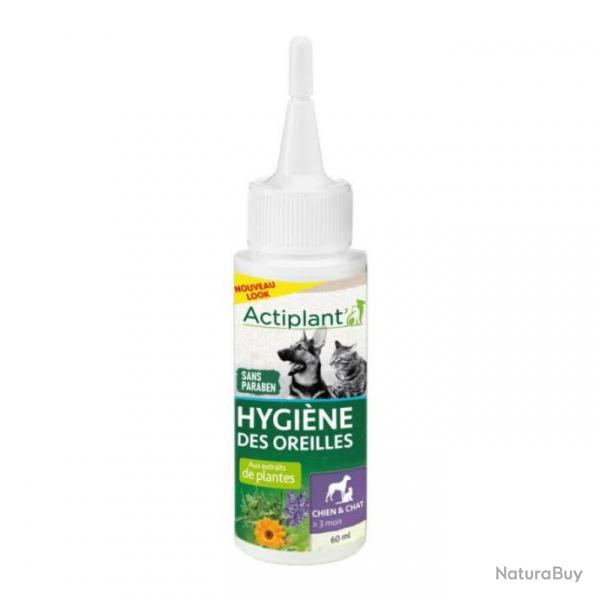 Lotion hygine des oreilles pour chien 60ml ACTIPLANT