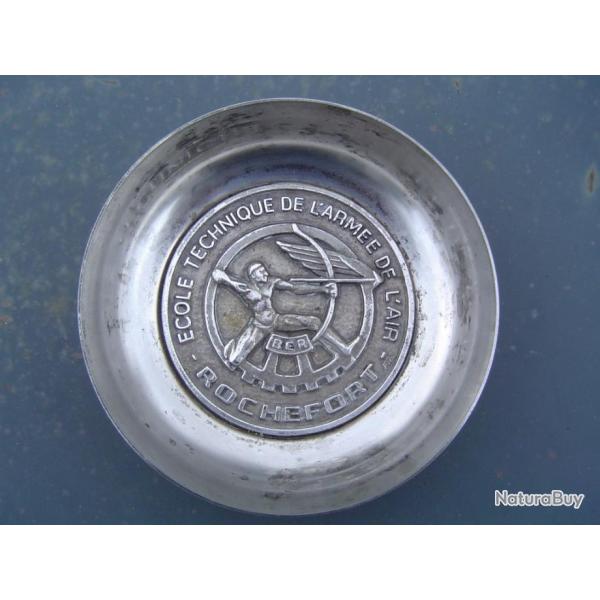 Ancien cendrier mtal argent " cole technique de l'arme de l'air de Rochefort "