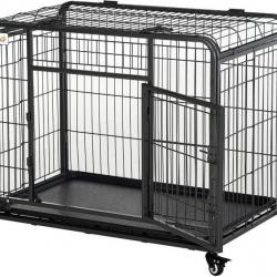 Cage pour chiens 94 x 58 x 69 cm sur roues - Pliable - LIVRAISON GRATUITE ET RAPIDE