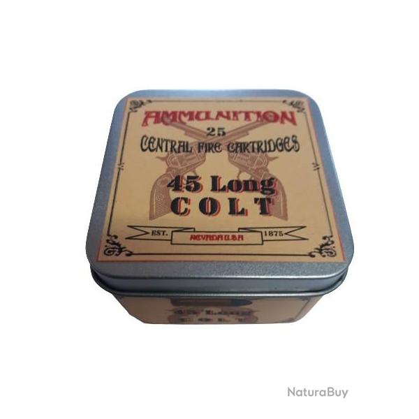 45 LC ou 45 Long Colt: Reproduction boite cartouches (vide) en mtal AM 8865208