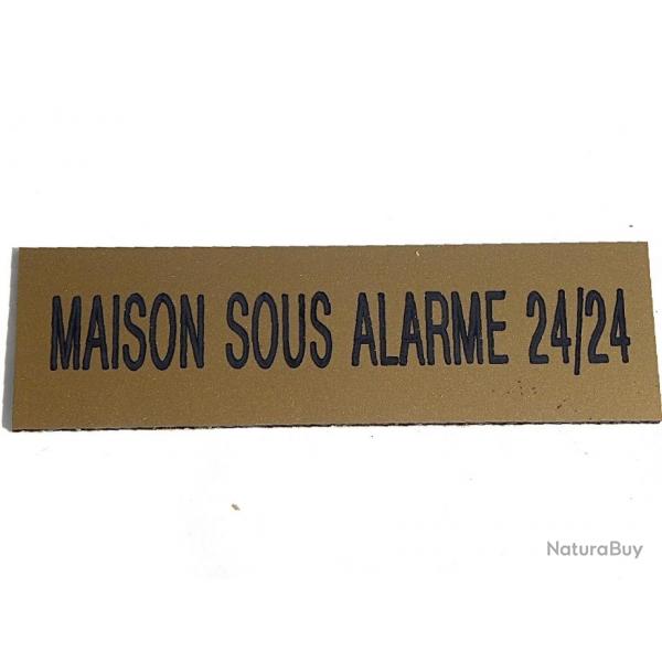 Plaque adhsive MAISON SOUS ALARME 24/24 dor Format 50x150 mm