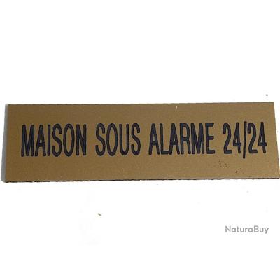 Plaque 'Maison Sous Alarme 24/24' - Signalétique Extérieure Gravée, En ABS Anti-UV, Rouge