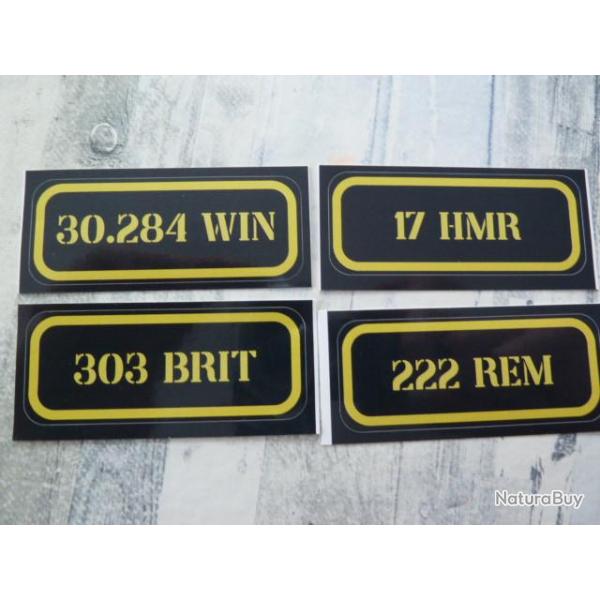 Stickers caisse  munition # 303 brit - 222 rem - 17 hmr - 30.284 win