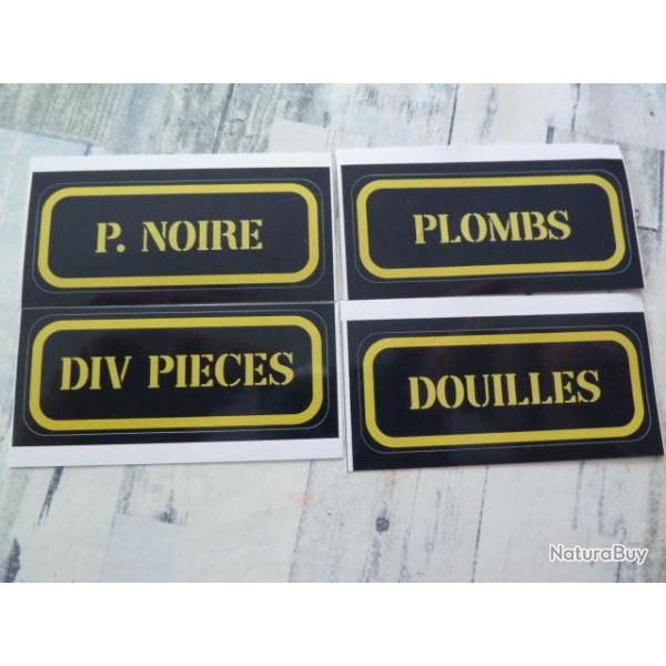 Stickers caisse  munition # douilles - p noire - div pieces - plombs