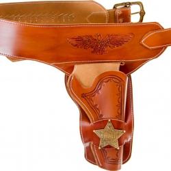 Ceinturon avec un holster sherif pour revolver Western