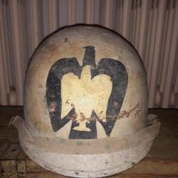 Collection casque us peinture WW II avec liner bataille des ardennes