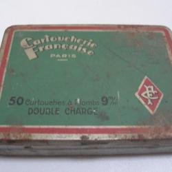 Boîte métallique Cartoucherie Française 50 cartouches à plombs 9mm double charge