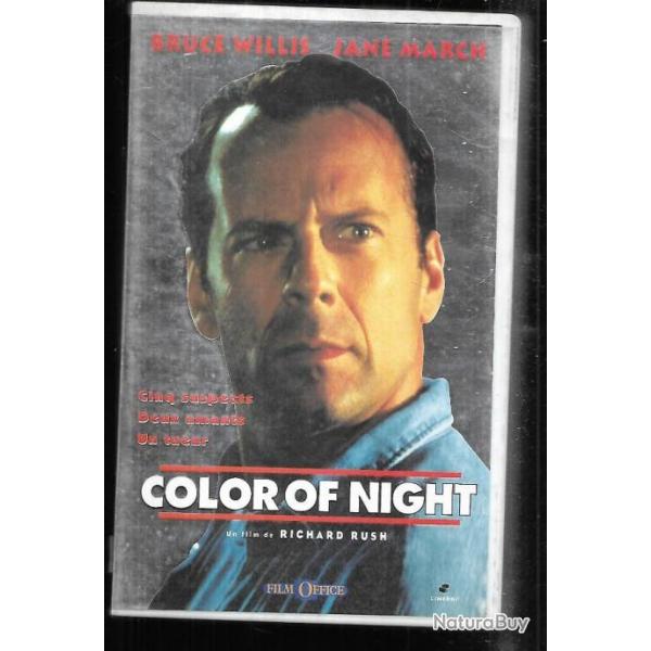 color of night bruce willis , jane march  , suspense thriller    vhs