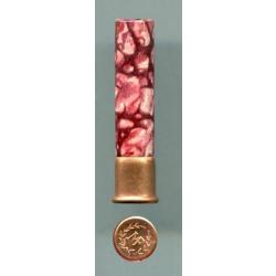 9 mm Flobert Manufrance - carton marbrée rose/rouge - beau marquage MF couronne de lauriers