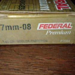 Boite vide de munitions - Federal premium 7mm-08 140 grains