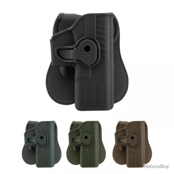 Holster Rigide BO Manufacture Quick Release pour Glock 17 Noir / Droi - Tan / Droitier