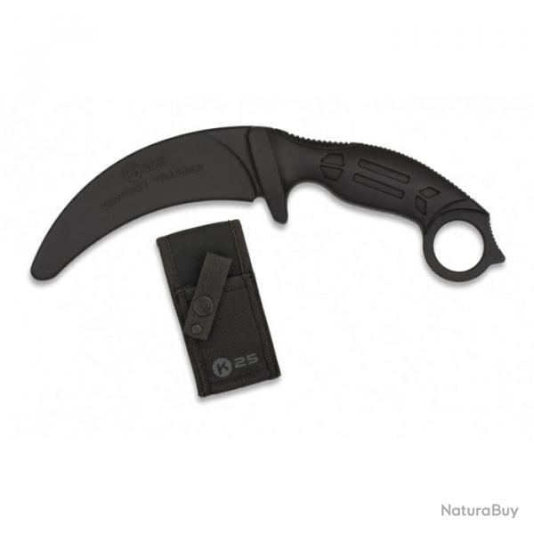 Couteau d'entranement K25 incurv caoutchouc - Noir
