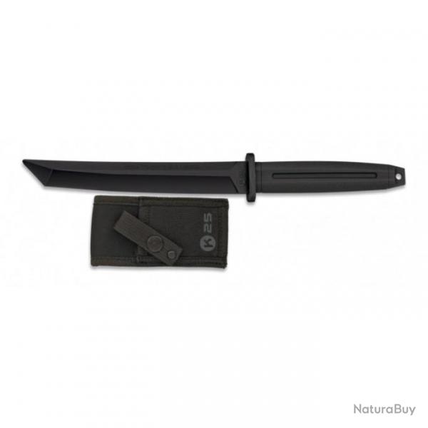 Couteau d'entranement K25 droit caoutchouc - Noir