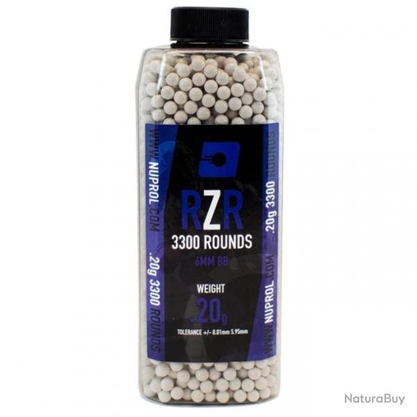 Billes Airsoft Nuprol - 6mm RZR bouteille 3300 bbs 0.40 - 0.25