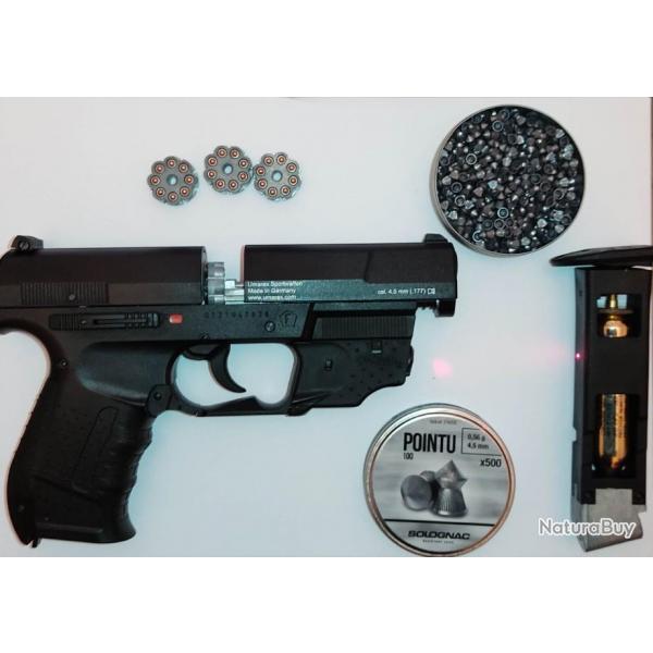 change Umarex Walther CP Sport + pointeur laser Umarex  Walther ddi CPS et CP99 + 4 barillets