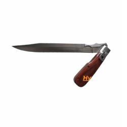 Couteau de chasse Pliable avec un étui en cuir  longueur de 30,5 cm lame de 19cm