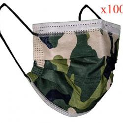 Lot de 100 masques de protection camouflage - FFP2 - Masques chirurgicaux - Livraison rapide