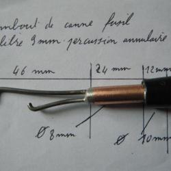 embout de canne fusil cal. 9 mm percussion annulaire