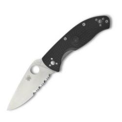 C122PSBK - Couteau pliant semi cranté Spyderco Tenacious noir