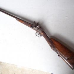 B18) rarissime fusil de femme ou adolescent  silex 2 canons en table vers 1800 ( port gratuit  )