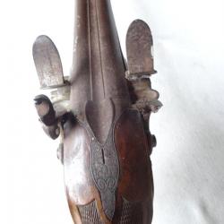 B18) lot rarissime fusil de femme ou adolescent  silex 2 canons en table vers 1800