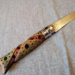 Couteau Opinel N° 8  ancien sculpté