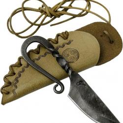 TOP ENCHERE - Couteau de chasse 15 cm - Fabrication artisanale - Etui en cuir - Livraison rapide