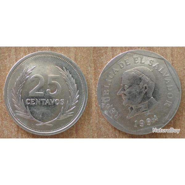 Salvador 25 Centavos 1994 Piece Colon Colones