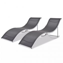 Chaises longues pliantes 2 pcs Aluminium et Textilène 43654