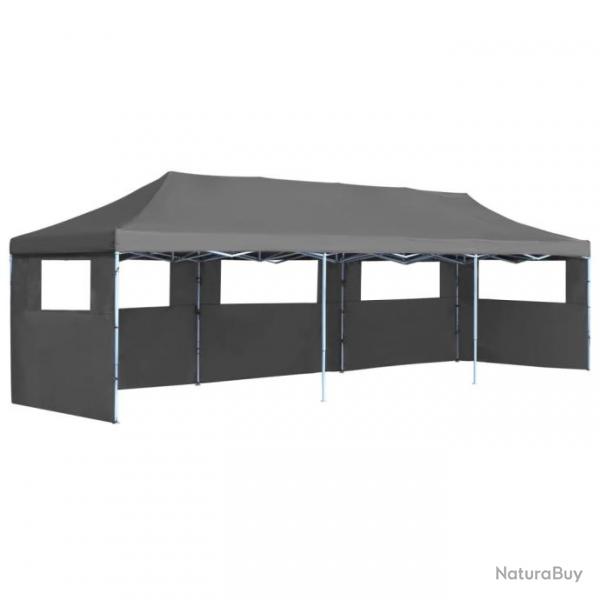 Tente de rception pliable avec 5 parois 3 x 9 m Anthracite 44981