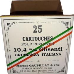 10,4 mm Glisenti ou 10,4mm Ordonnance Italie: Reproduction boite cartouches (vide) GAUPILLAT 8881207