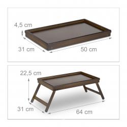 Tablette de lit bambou 50 cm bois marron 13_0002746