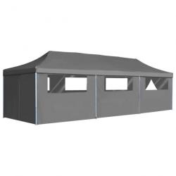 Tente de réception pliable avec 8 parois 3 x 9 m Anthracite 44982