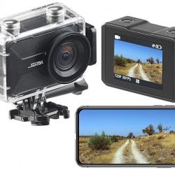 Caméra Embarquée Sportive Sport 4K Connectée avec Wifi, capteur SONY et Boîtier Etanche et Webcam