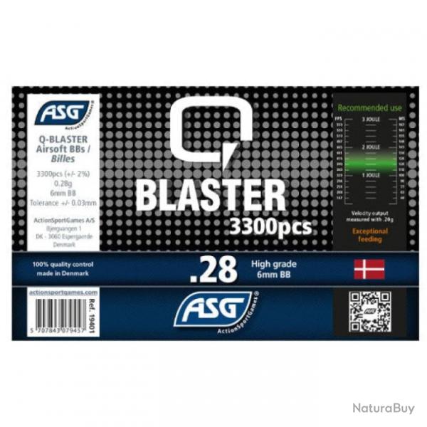 Billes ASG Q Blaster Plastiques - Par 3300 0.20g - 0.28g