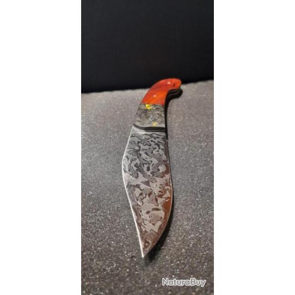 couteau artisanal racine de nara rouge