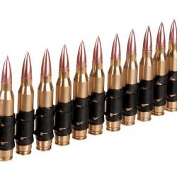 Bande de 12 munitions 5.56 factices en aluminium M249