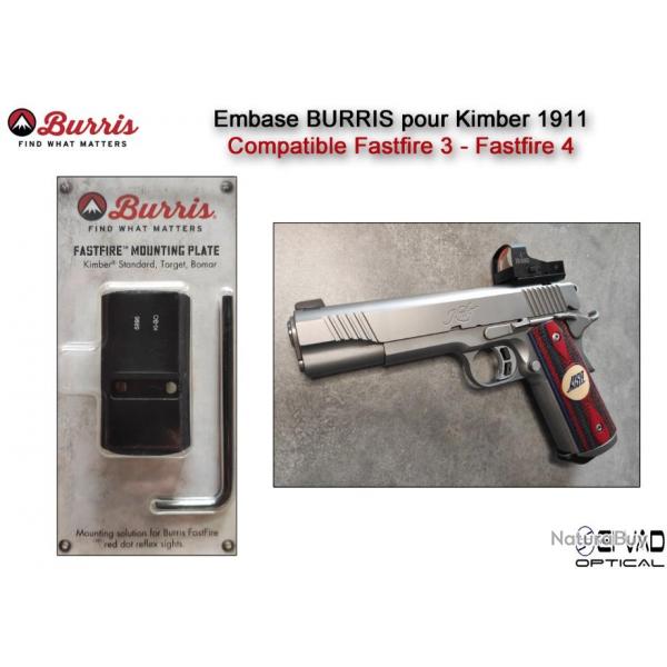 Embase BURRIS pour Kimber 1911 - Compatible Fastfire 3 - Fastfire 4