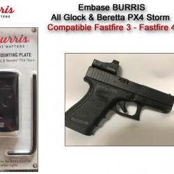 Embase BURRIS pour Glock & Beretta PX4 Storm - Compatible Fastfire 3 - Fastfire 4