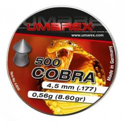 Plombs umarex Cobra strié « Tête POINTUE » Cal 4.5 mm  Boite de 500 pour carabine ou pistolet