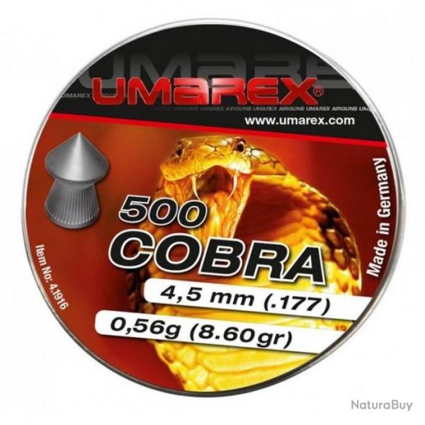 Plombs umarex Cobra stri  Tte POINTUE  Cal 4.5 mm  Boite de 500 pour carabine ou pistolet