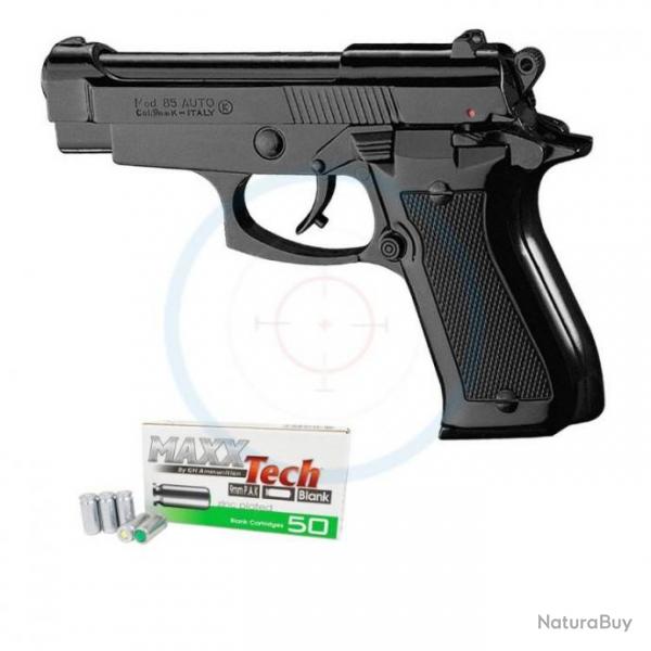Pack Pistolet  blanc Kimar 85 Bronz - calibre 9mm PAK + 50 cartouches