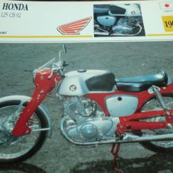 FICHE MOTO HONDA 125 CB 92    1963