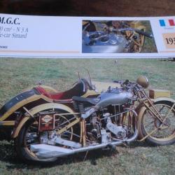 FICHE MOTO  MGC  600Cm3  N 3 A  SIDE CAR  SIMARD    1933