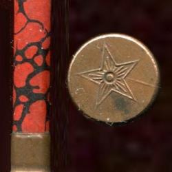 9 mm Flobert pour canne-fusil Etoile Manufrance (avant 1900) - carton marbrée rouge/noir