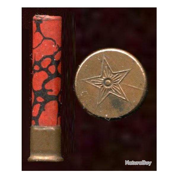 9 mm Flobert pour canne-fusil Etoile Manufrance (avant 1900) - carton marbre rouge/noir