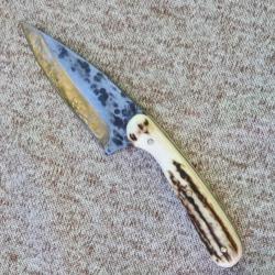 Unique couteau "bois de cerf"
