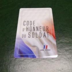 CARTE PLASTIQUE LE CODE DU SOLDAT / ARMEE FRANCAISE