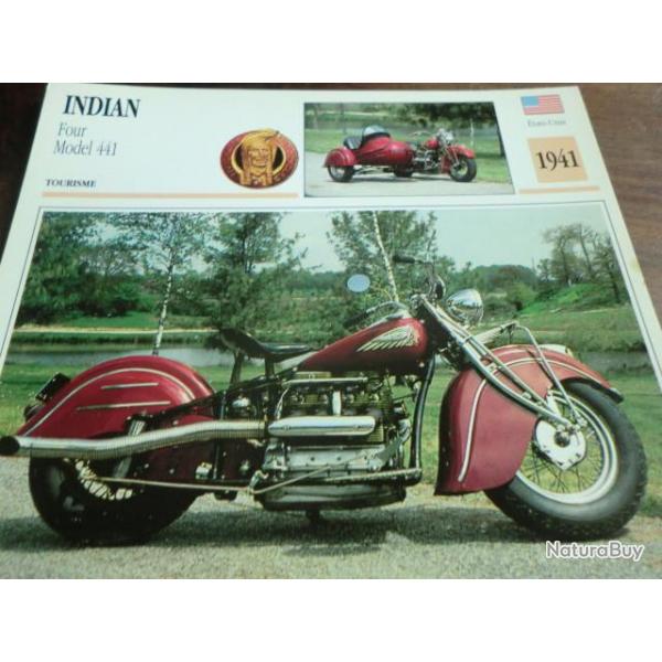 FICHE MOTO INDIAN FOUR MODEL 441   /  1941