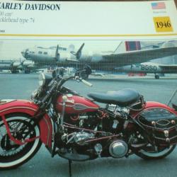FICHE MOTO  HARLEY DAVIDSON  1200Cm3 KNUCKLEHEAD  74  / 1946